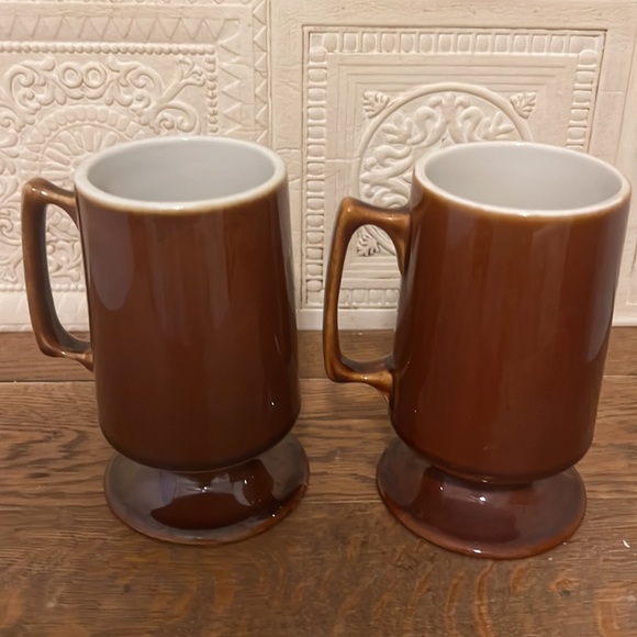 Vintage Hall Mugs Chocolate Brown Irish Coffee. Set of 2 - Picture 3 of 10